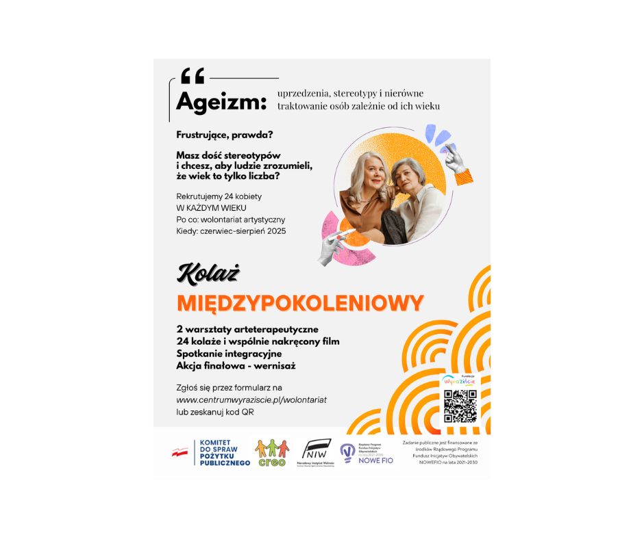 Oferta wolontariatu – Ageizm – międzypokoleniowy kolaż doświadczeń