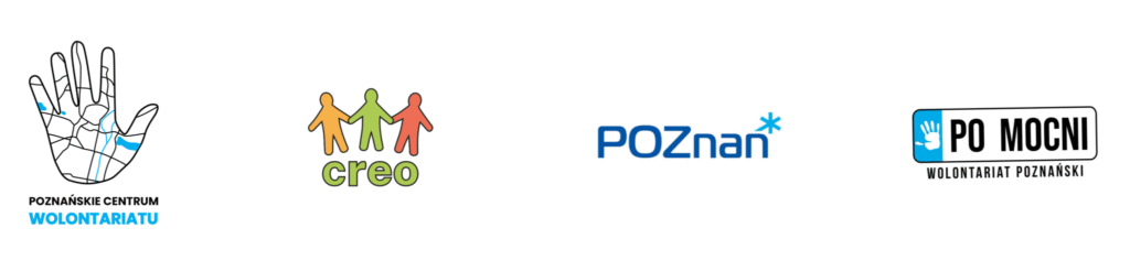 belka z ologowaniami: CREO, Miasto Poznań, Pomocni