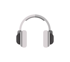 Grafika szarych słuchawek.