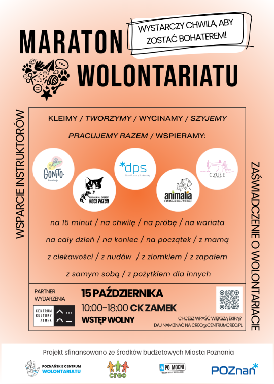 Plakat maraton wolontariatu