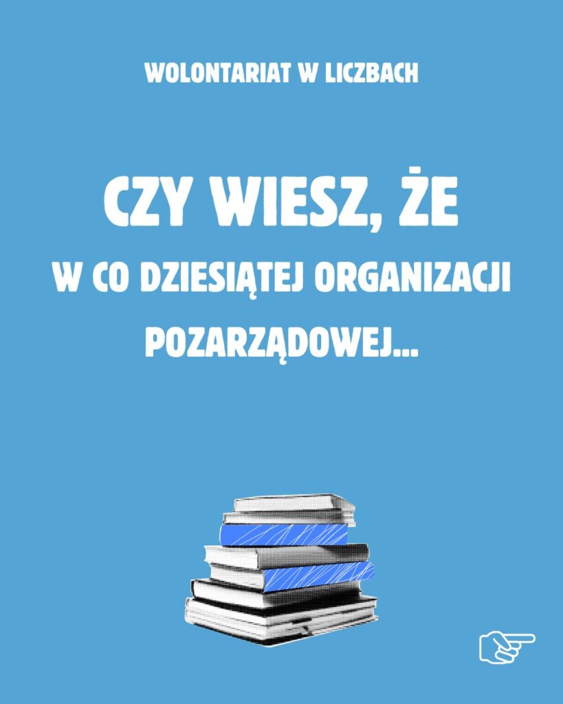 Obraz z napisem "Czy wiesz, że w co dziesiątej organizacji pozarządowej..."